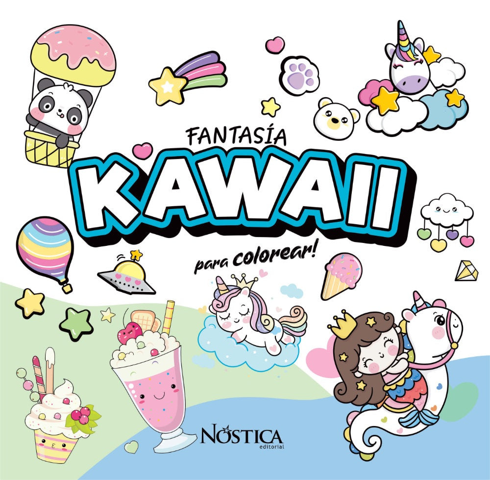 Fantasía Kawaii para colorear (Nostica)