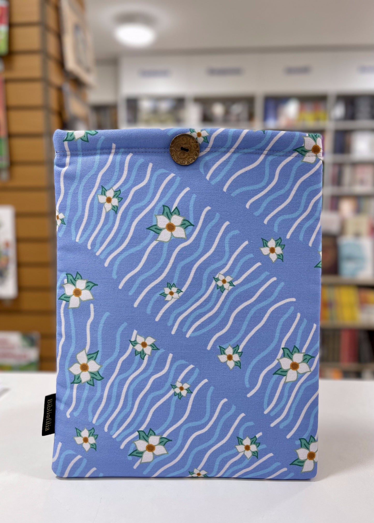 Funda flores celeste - grande