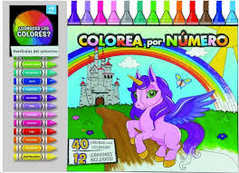 Colorea por número unicornios