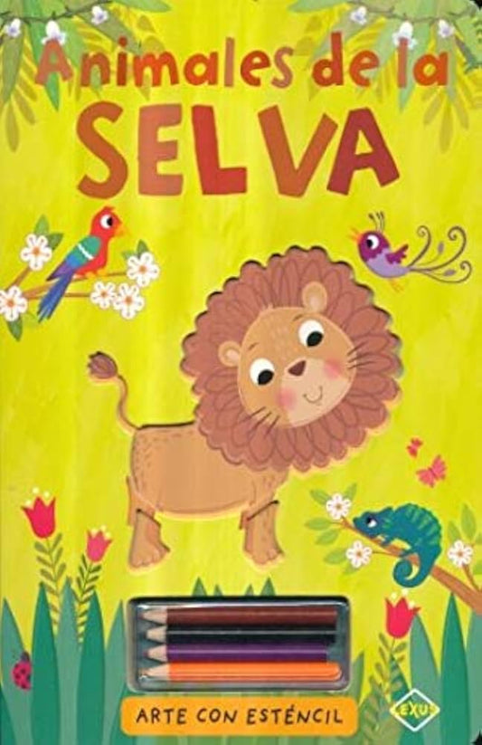 Animales de la selva - Arte con esténcil
