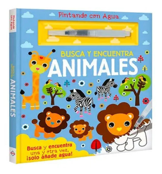 Busca y encuentra animales. Pintando con agua